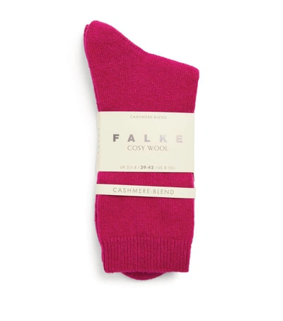 Shop Falke Cosy Wool Socks In Purple