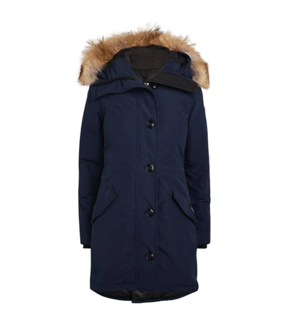 Shop Canada Goose Fur-trim Rossclair Parka In Navy