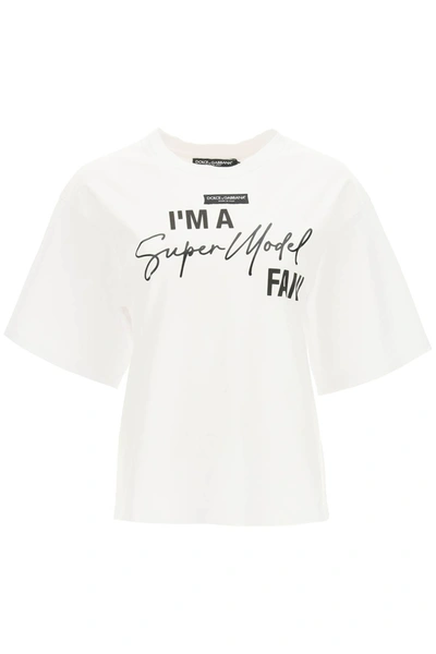 Shop Dolce & Gabbana Super Model Print T-shirt In Mixed Colours