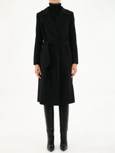Shop Tagliatore Molly Belted Coat In Black
