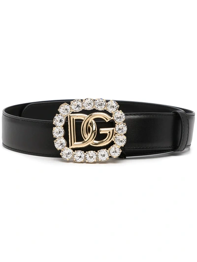 Shop Dolce & Gabbana Logo-plaque Belt In Black