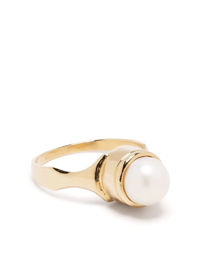 Shop Beatriz Palacios Gold-plated Silver Freshwater Pearl Signet Ring