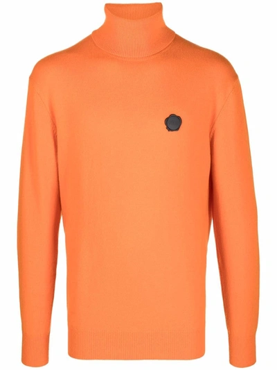 Shop Viktor & Rolf Roll-neck Seal Logo Jumper In Orange