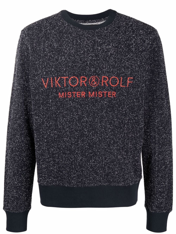 Viktor Rolf Embroidered Logo Sweatshirt In Blue Modesens