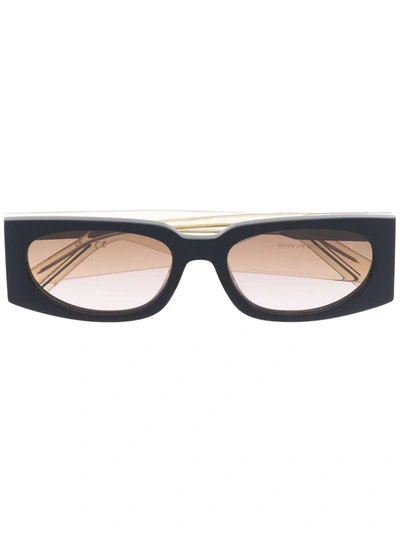 Shop Gcds Rectangular Frame Sunglasses In Neutrals