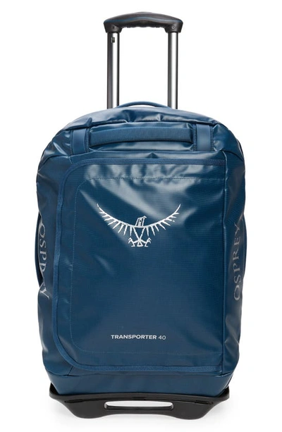 Shop Osprey Transporter 22-inch Wheeled Duffle Bag In Venturi Blue