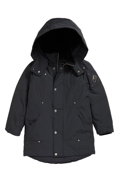 Shop Moose Knuckles Down Hooded Parka In Granite