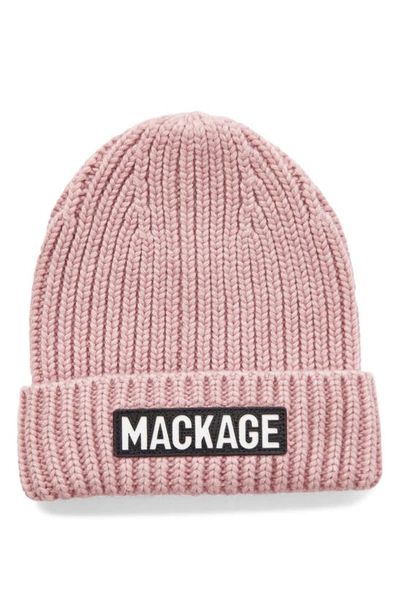 Shop Mackage Logo Cuff Hat In Rose