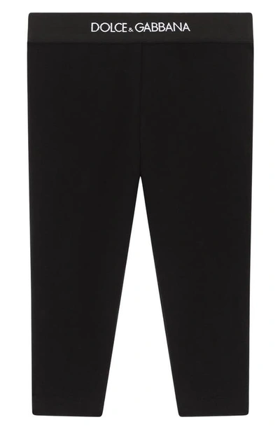 Shop Dolce & Gabbana Logo Waistband Leggings In Black