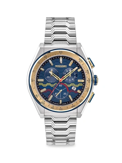 Shop Missoni M331 Stainless Steel Chronograph Watch In Silver