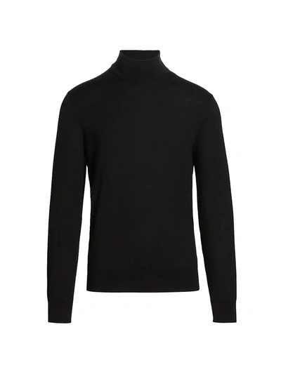 Shop Ermenegildo Zegna Essential Silk-blend Turtleneck In Black