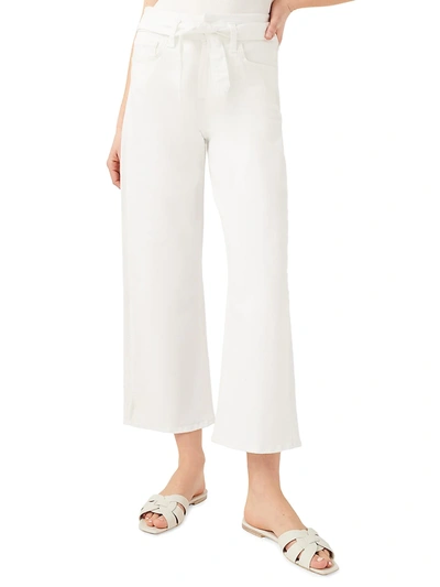 Shop Jen7 Tie Front Cropped Wide Leg Jeans In White