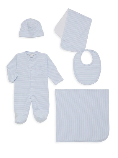 Shop Kissy Kissy 5-piece Baby Boy's Simple Stripe Gift Set In Light Blue