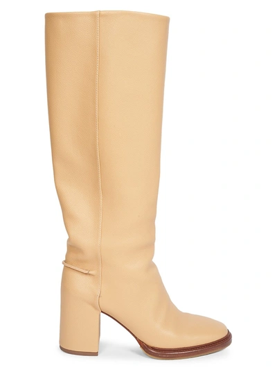 Shop Chloé Women's Edith Leather Knee-high Boots In Soft Tan