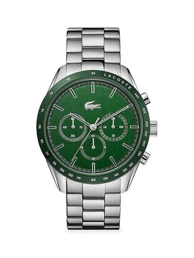 Shop Lacoste Men's Boston Stainless Steel Chronograph Bracelet Watch In Green