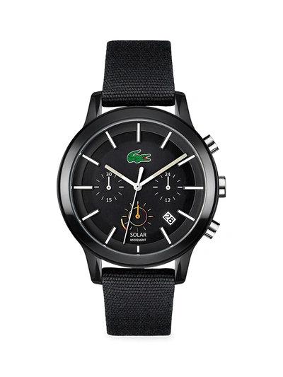 Shop Lacoste 12.12 Solar Chronograph Watch In Black
