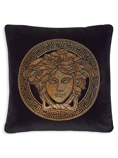 Shop Versace Logomania Medusa Head Pillow In Nero