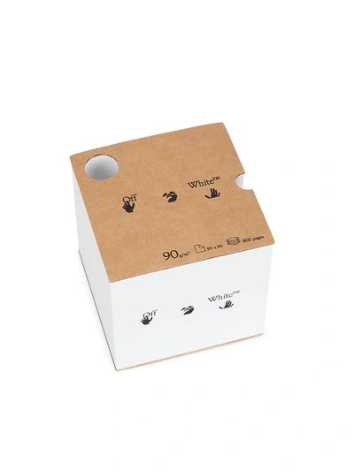 Shop Off-white Meteor Note Cube In Kraft Brown White Black
