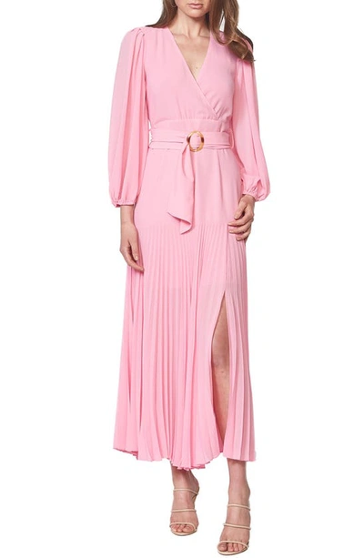 Shop Bardot Daytona Long Sleeve Maxi Dress In Vintage Pink