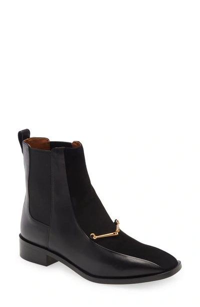 Tory Burch Equestrian Link Chelsea Boot In Perfect Black | ModeSens