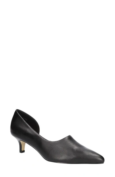 Shop Bella Vita Quilla Kitten Heel Half D'orsay Pump In Black Leather