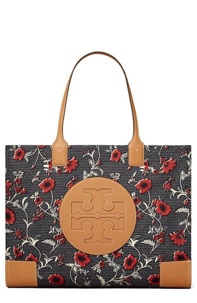 Tory Burch Ella Floral Polka-dot Printed Shopper Tote Bag In Red Retro |  ModeSens