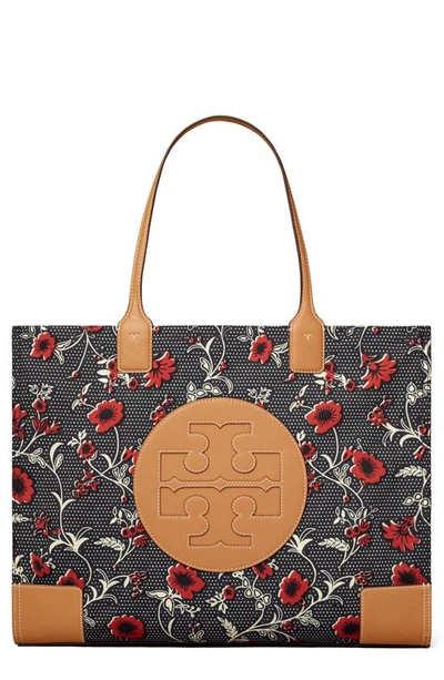 Tory Burch Ella Floral Polka-dot Printed Shopper Tote Bag In Red