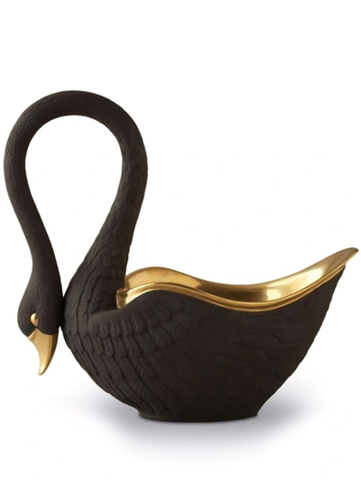 L'objet Swan Porcelain Bowl In Schwarz