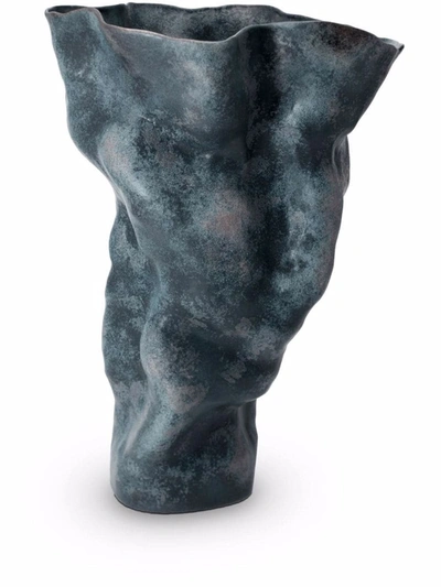 L'objet Timna Porcelain Vase (56cm) In Blau