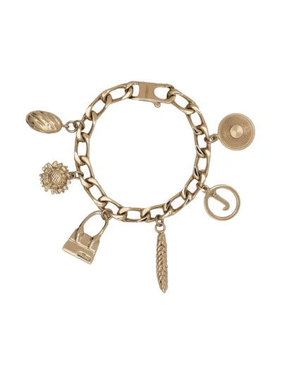Shop Jacquemus Chain-link Charm Bracelet In Gold