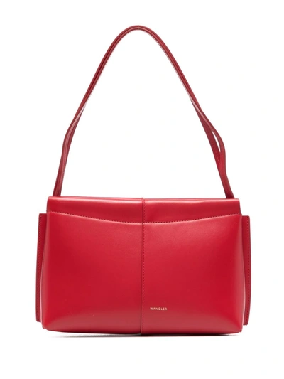 Shop Wandler Hannah Leather Tote Bag In Rot