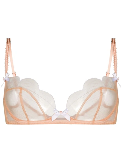 Shop Agent Provocateur Lorna Underwired Mesh Bra In Neutrals