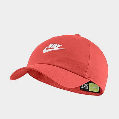 Shop Nike Sportswear Heritage86 Futura Washed Adjustable Back Hat In Magic Ember/white