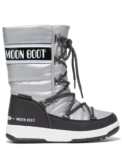 Moon Boot Kids' Protecht Quilted Snow Boots In Silver