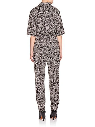 Shop Sonia Rykiel Mini-star Crepe Satin Jumpsuit In Black-white