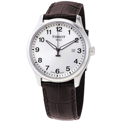 Shop Tissot Xl Classic Quartz Silver Dial Mens Watch T116.410.16.037.00 In Black / Brown / Silver
