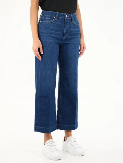 Shop Paige Anessa Cropped Jeans In Blue
