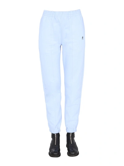 Shop Helmut Lang Jogging Pants With Logo In Baby Blue