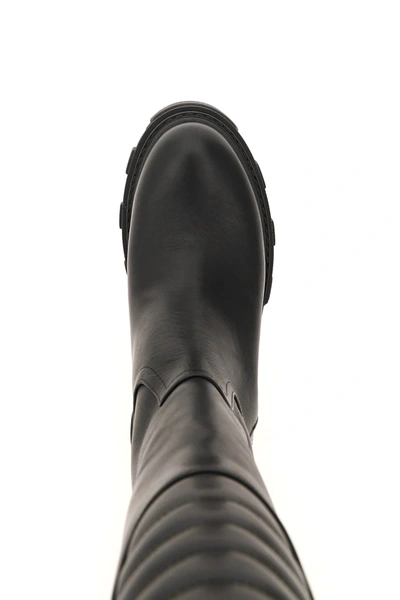 Shop Chiara Ferragni Leather Combat Boots In Black