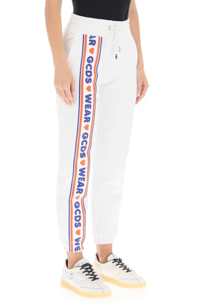 Shop Gcds Logo Band Sweatpants In White,blue,red