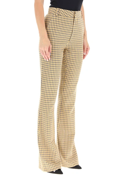 Shop Alessandra Rich Sequined Bootcut Trousers In White,yellow,black