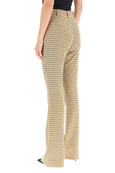 Shop Alessandra Rich Sequined Bootcut Trousers In White,yellow,black