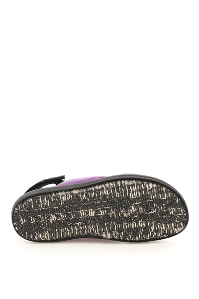 Shop Marni Padded Nylon Fussbett Sandals In Purple,black