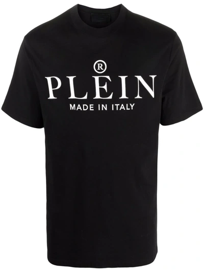 Shop Philipp Plein Made In Italy Logo-print T-shirt In Schwarz