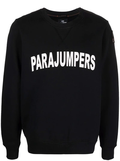 Shop Parajumpers Logo-print Cotton Sweatshirt In Schwarz
