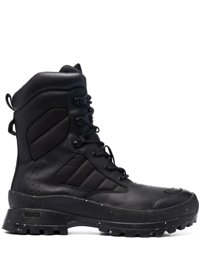 Mcq By Alexander Mcqueen In Dust In-8 Leather Tactical Boots In Black |  ModeSens