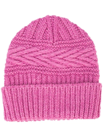 Shop Isabel Marant Chunky Knit Beanie In 40pk Pink