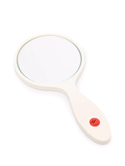 Shop Off-white Face Logo Hand Mirror In Weiss