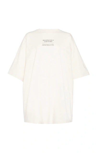 Shop Balenciaga Women's Logo-print Oversized Jersey T-shirt In Neutral