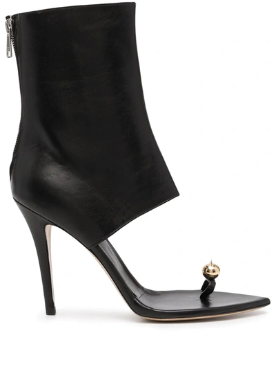 Shop Natasha Zinko Open-toe High-heeled Boots In Black